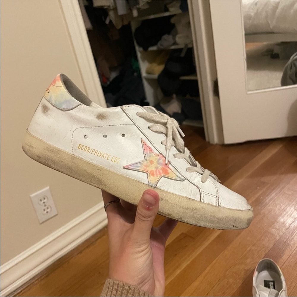 Golden Goose with tie dye star